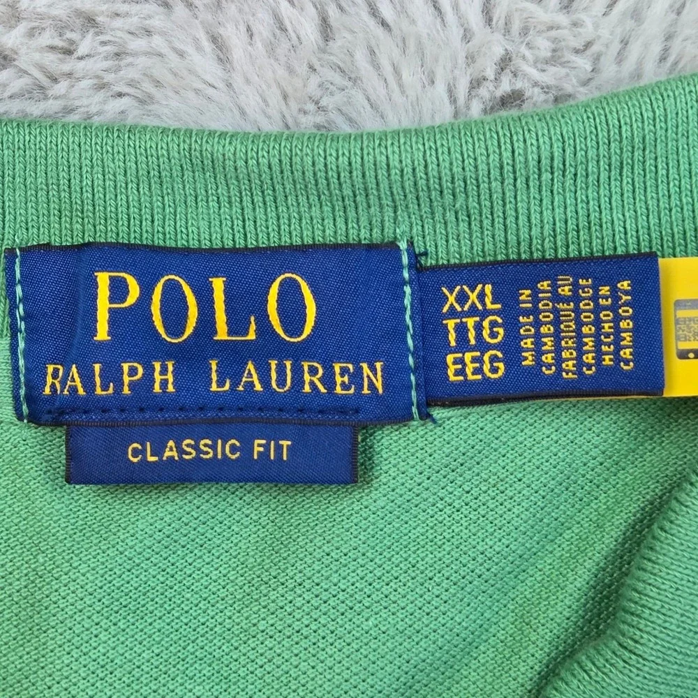 Polo Ralph Lauren Polo Mens XXL Classic Fit Short Sleeve Pique Pony Logo Green